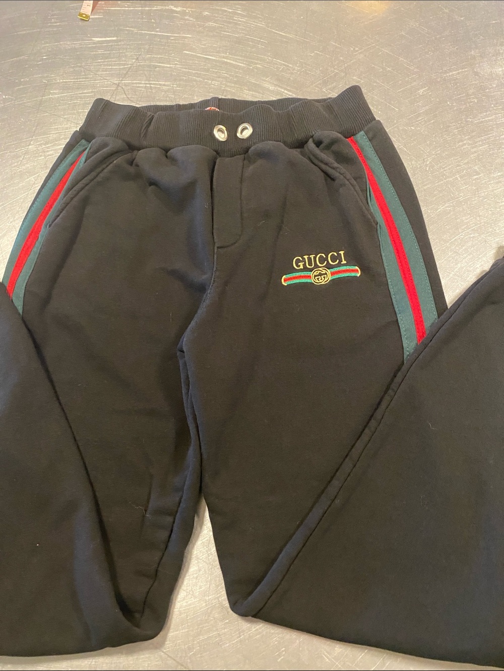 Gucci Black Joggers with Red and Green Stripes Size S - Picture 2 of 5